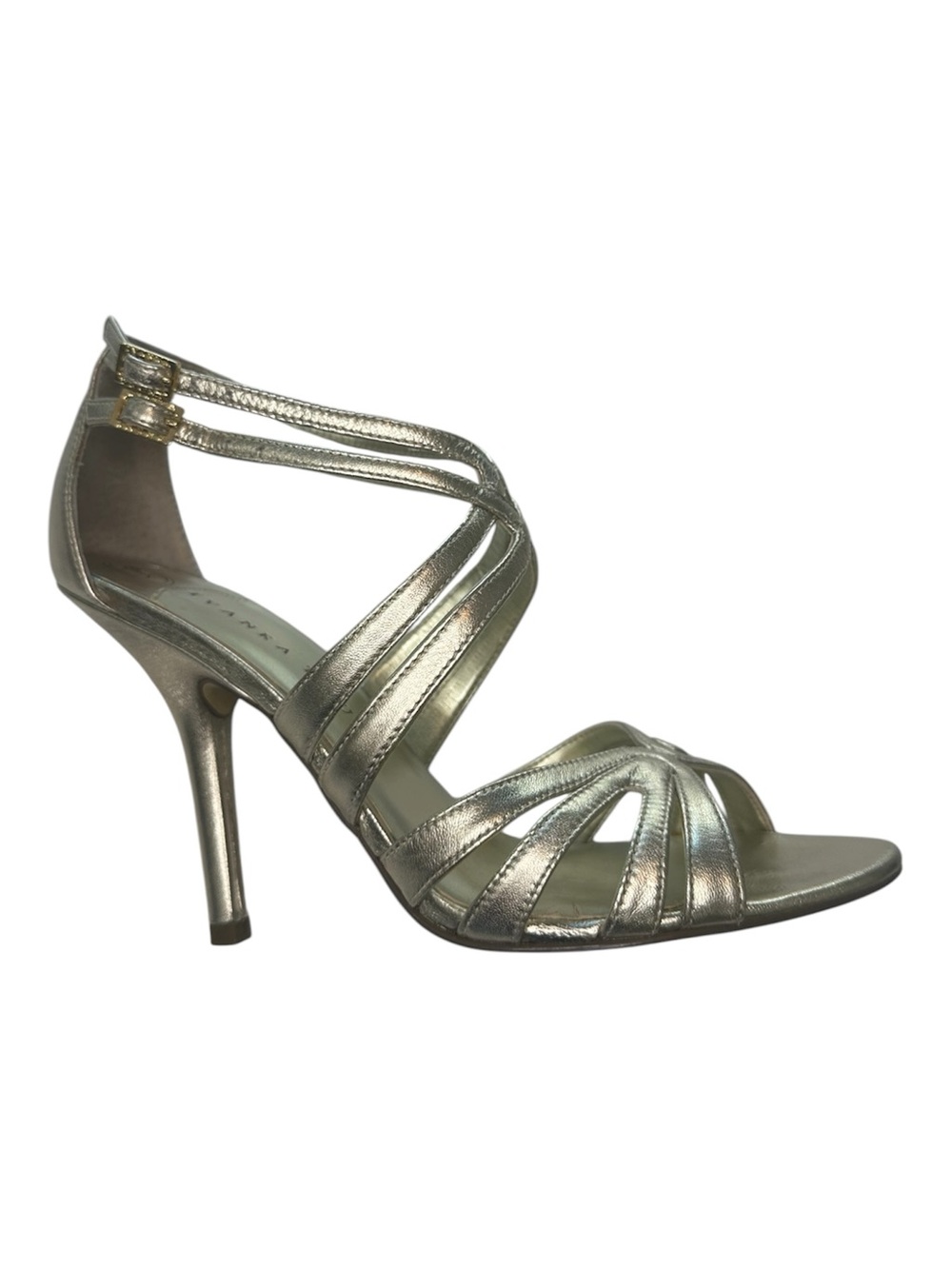 Ivanka Trump Stiletto Strappy High Heel Sandal Metallic Gold Women’s Size 7
